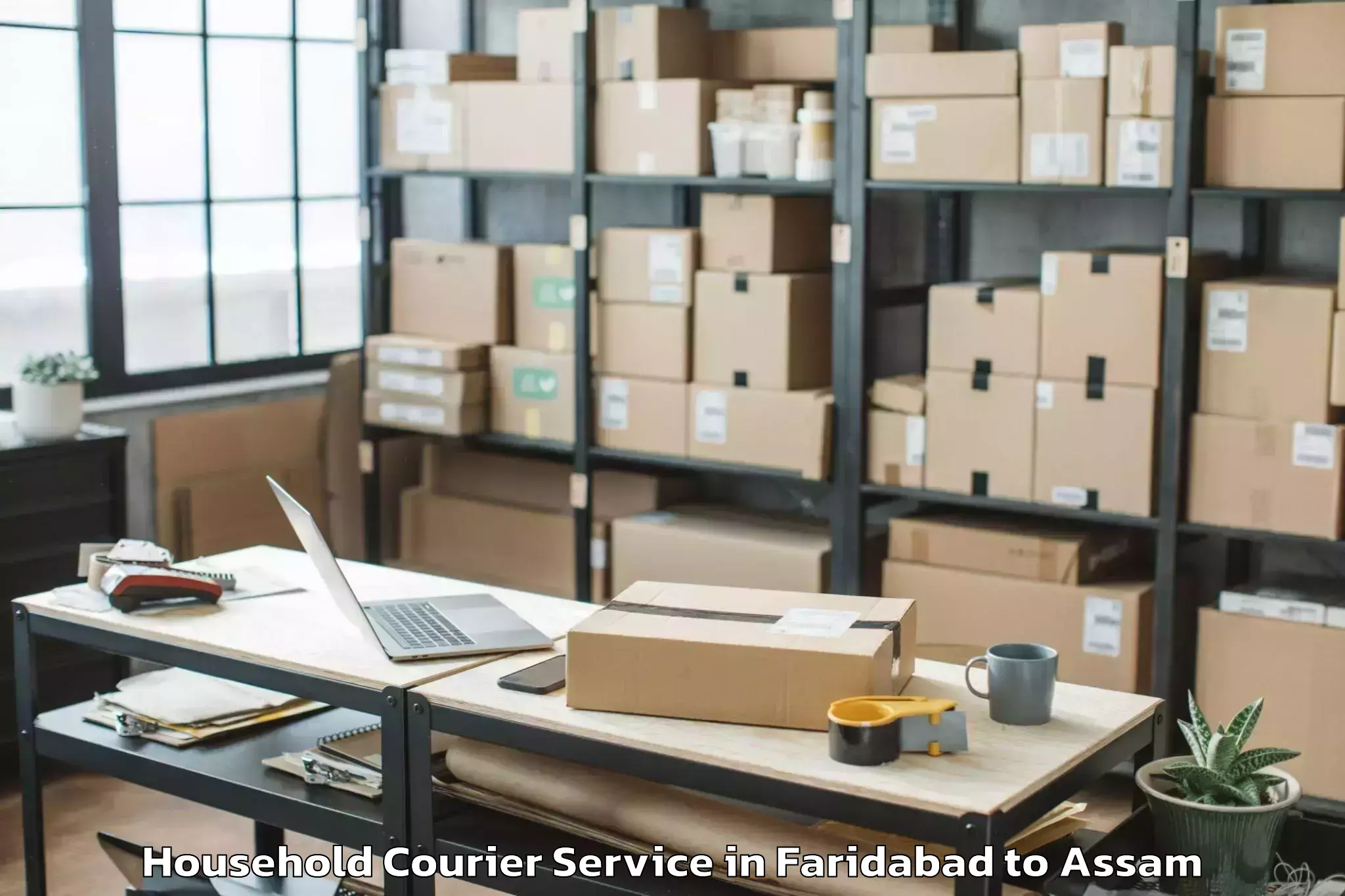 Affordable Faridabad to Rangia Pt Household Courier